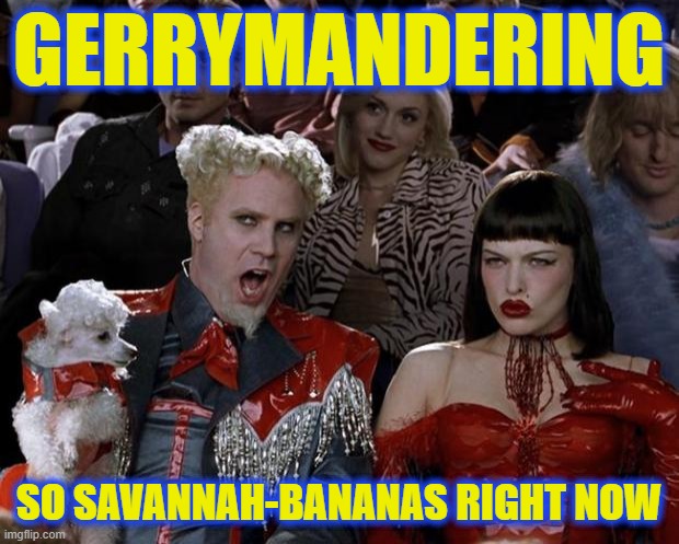 Mugatu So Hot Right Now | GERRYMANDERING; SO SAVANNAH-BANANAS RIGHT NOW | image tagged in memes,mugatu so hot right now | made w/ Imgflip meme maker