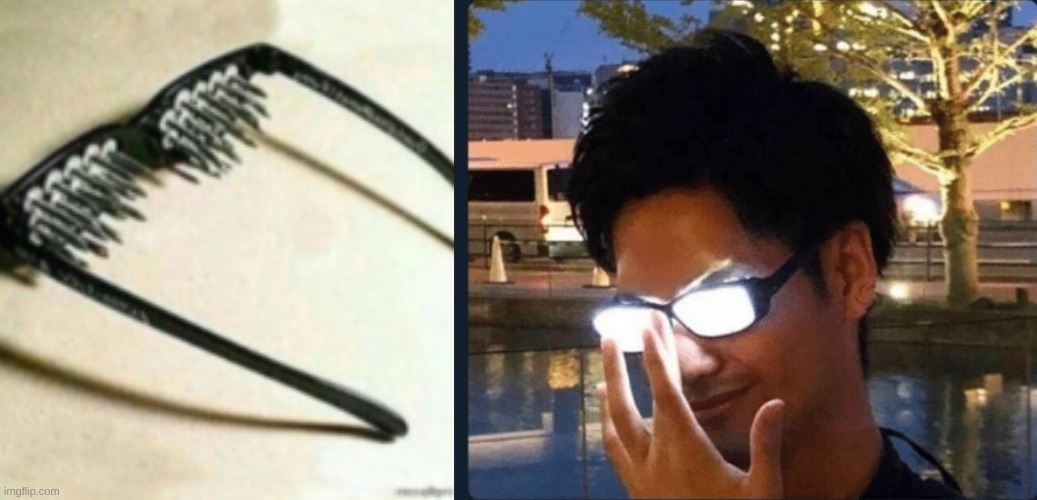 image tagged in spiky glasses,anime glasses | made w/ Imgflip meme maker
