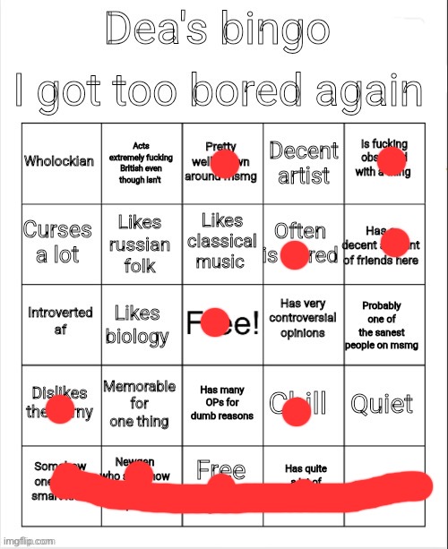 Dea's bingo | image tagged in dea's bingo | made w/ Imgflip meme maker