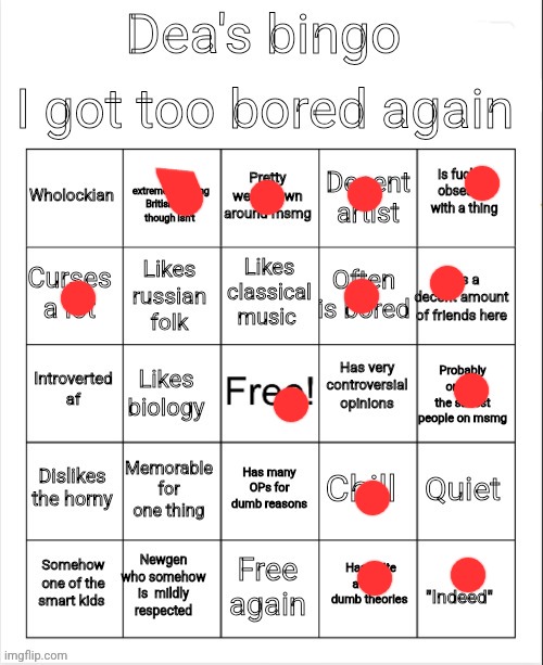 Dea's bingo | image tagged in dea's bingo | made w/ Imgflip meme maker