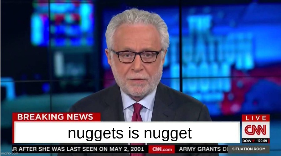 CNN "Wolf of Fake News" Fanfiction | nuggets is nugget | image tagged in cnn wolf of fake news fanfiction | made w/ Imgflip meme maker