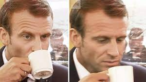 Macron drinking disgusting finnish coffee Blank Meme Template