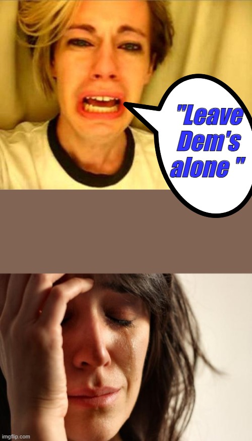 "Leave Dem's alone " | image tagged in memes,first world problems | made w/ Imgflip meme maker