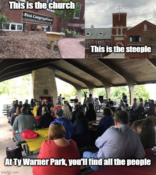 This is the church; This is the steeple; At Ty Warner Park, you'll find all the people | made w/ Imgflip meme maker