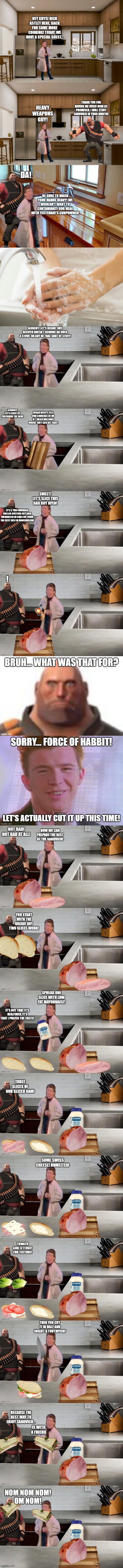 Rick Astley 5172 makes the Sandvich (Ft. Heavy Weapons Guy) | made w/ Imgflip meme maker