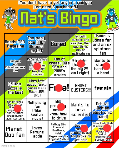 yay i win | image tagged in nat's bingo updated 2 electric boogaloo | made w/ Imgflip meme maker