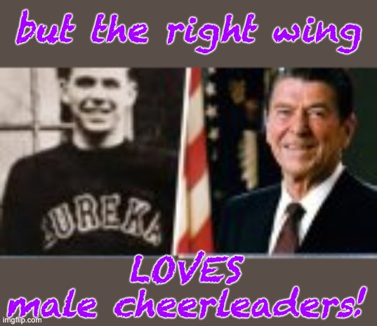 but the right wing LOVES
male cheerleaders! | made w/ Imgflip meme maker