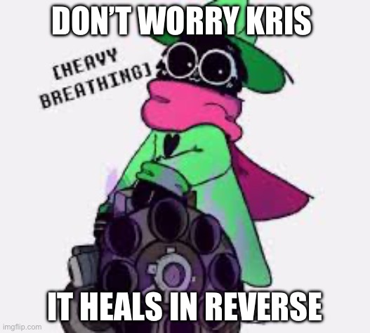 I can post anything | DON’T WORRY KRIS; IT HEALS IN REVERSE | image tagged in ralsei | made w/ Imgflip meme maker