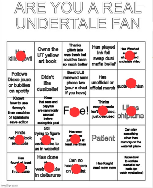 man | image tagged in undertale bingo | made w/ Imgflip meme maker