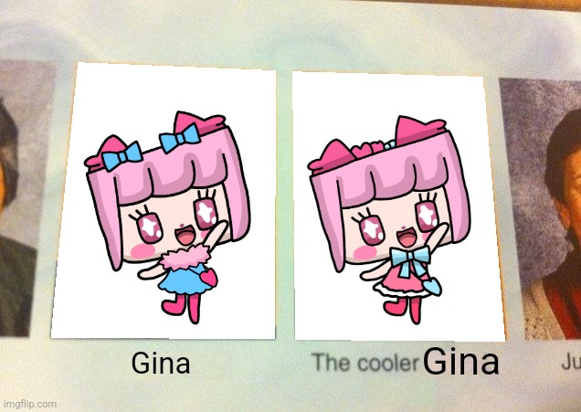 The Cooler Gina | Gina; Gina | image tagged in daniel the cooler daniel blank,the cooler daniel,cute | made w/ Imgflip meme maker