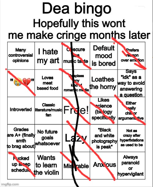 FINALLY A BINGO | image tagged in dea bingo | made w/ Imgflip meme maker