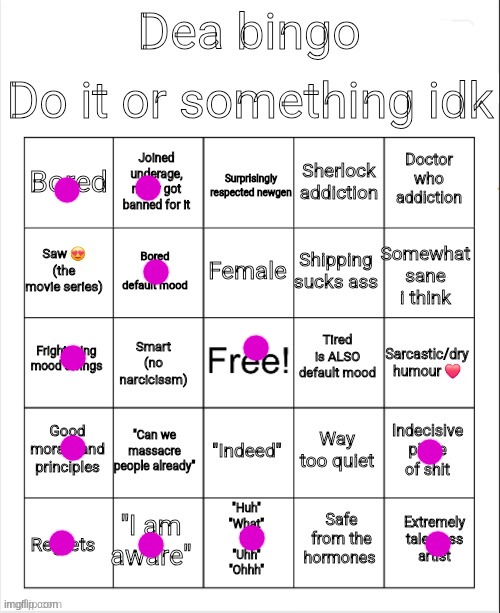 okay | image tagged in dea bingo | made w/ Imgflip meme maker