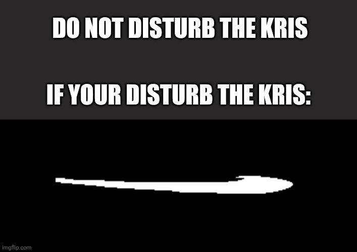 Roaring knight slash deltarune | DO NOT DISTURB THE KRIS IF YOUR DISTURB THE KRIS: | image tagged in roaring knight slash deltarune | made w/ Imgflip meme maker
