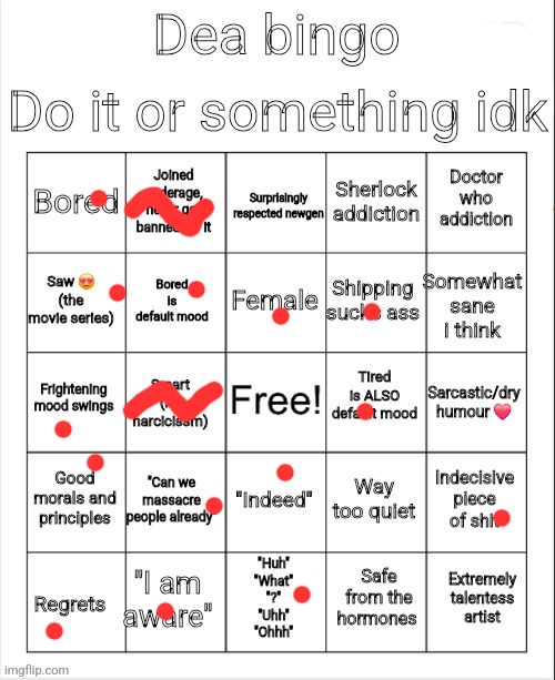 Dea bingo | image tagged in dea bingo | made w/ Imgflip meme maker