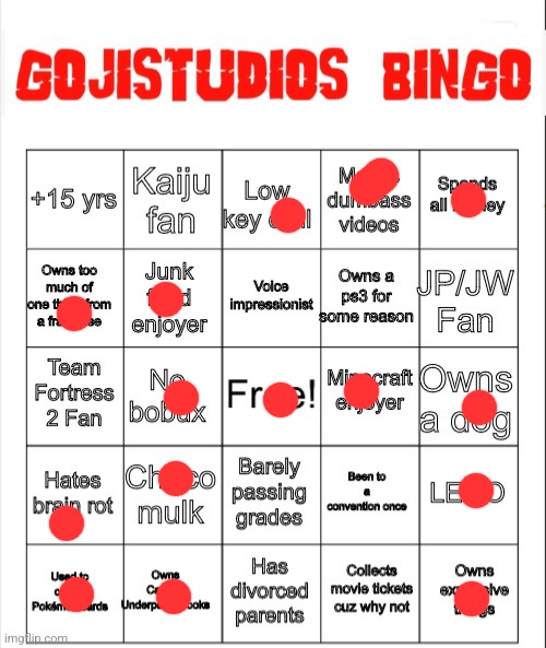 In school I'm making a lego robot (they keep it at school sadly) | image tagged in gojistudios bingo card | made w/ Imgflip meme maker