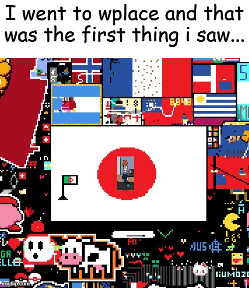 It was violating the guidelines (not gonna show what's on the red dot for obvious reasons) | I went to wplace and that was the first thing i saw... | image tagged in wplace | made w/ Imgflip meme maker