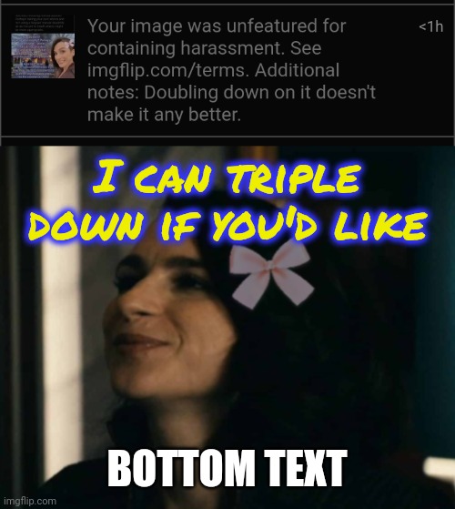 What are you afraid of? Am I really that ugly? Or iz it something else? | I can triple down if you'd like; BOTTOM TEXT | image tagged in stormfront being adorable | made w/ Imgflip meme maker