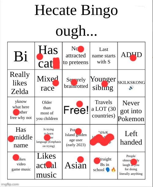 Hecate Bingo | image tagged in hecate bingo | made w/ Imgflip meme maker