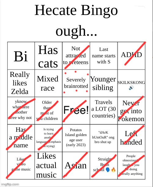 i do whynt | image tagged in hecate bingo | made w/ Imgflip meme maker