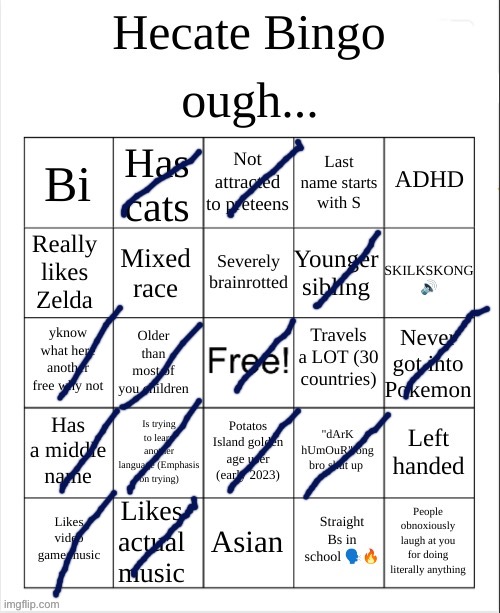 Hecate Bingo | image tagged in hecate bingo | made w/ Imgflip meme maker