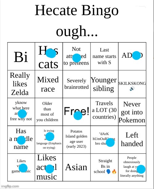 Hecate Bingo | image tagged in hecate bingo | made w/ Imgflip meme maker