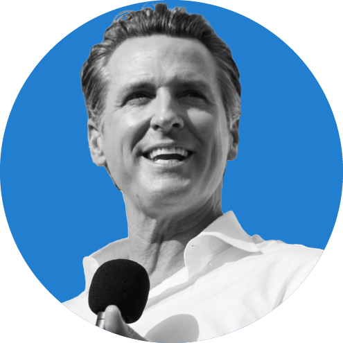 Gavin Newsom blue circle Blank Meme Template