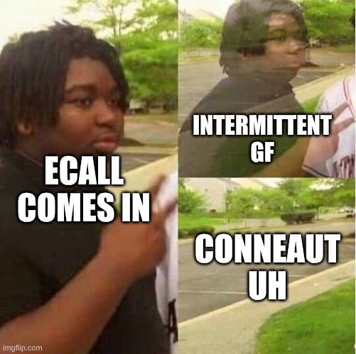Fire alarm techs | INTERMITTENT GF; ECALL COMES IN; CONNEAUT UH | image tagged in disappearing | made w/ Imgflip meme maker