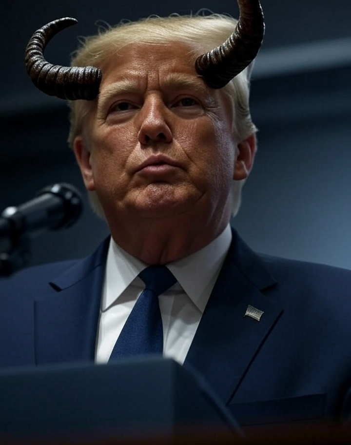 Donald Trump Demon Devil horns evil Blank Meme Template