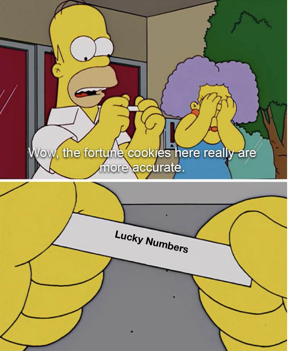 Lucky Numbers Simpsons Blank Meme Template