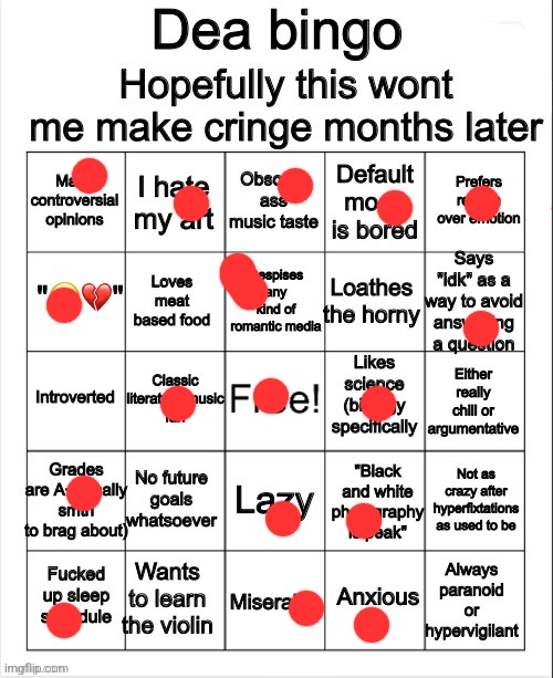 Hello. | image tagged in dea bingo | made w/ Imgflip meme maker