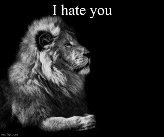 i hate you | I hate you | image tagged in the lion | made w/ Imgflip meme maker