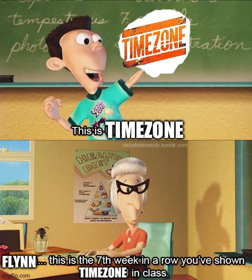 no disrespect to Batim at all. | TIMEZONE; FLYNN; TIMEZONE | image tagged in this is the 7th week in a row you've shown ultra lord in class,timezone,historically accurate,funny,memes | made w/ Imgflip meme maker