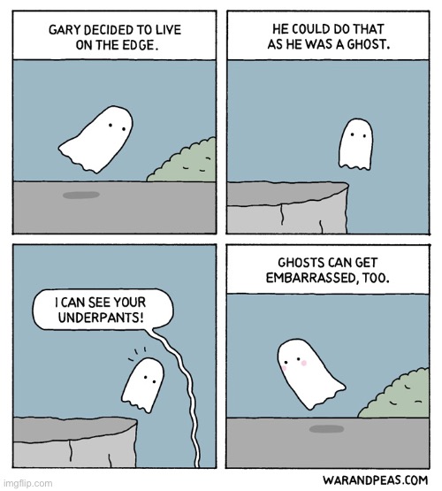 War and Peas | image tagged in comics,war and peas,ghost,embarrassed | made w/ Imgflip meme maker