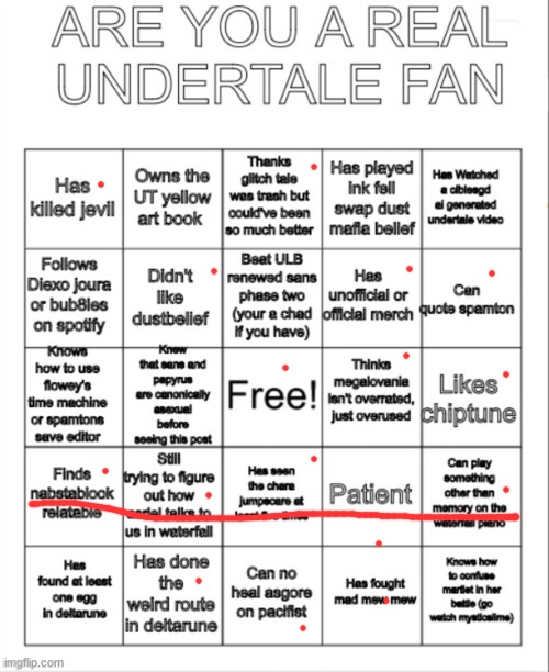 i'm winner | image tagged in undertale bingo,undertale | made w/ Imgflip meme maker