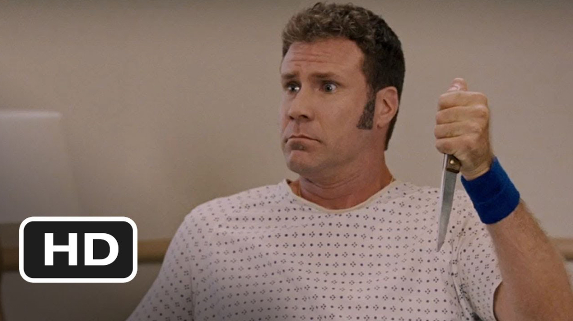 Ricky Bobby Knife in Leg Blank Meme Template