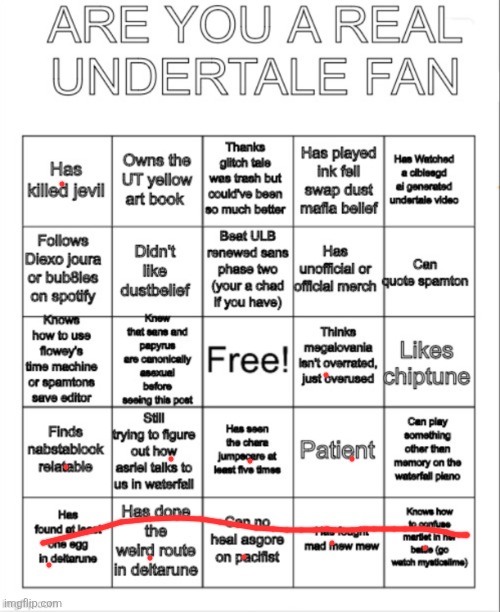 I CAN'T READ | image tagged in undertale bingo,i'm an undertale fan,samd umtervaple of topic | made w/ Imgflip meme maker