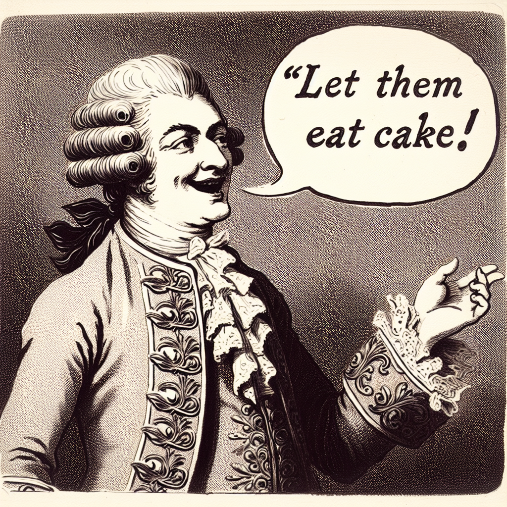 Louis XVI saying “Let them eat cake!” Blank Meme Template