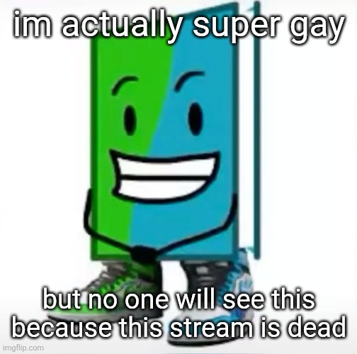also uhhh hi again been a while since I've came here | im actually super gay; but no one will see this because this stream is dead | made w/ Imgflip meme maker