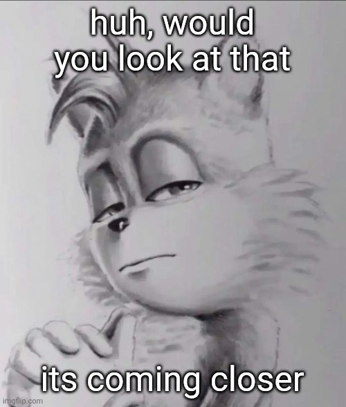 tails | huh, would you look at that; its coming closer | image tagged in tails | made w/ Imgflip meme maker