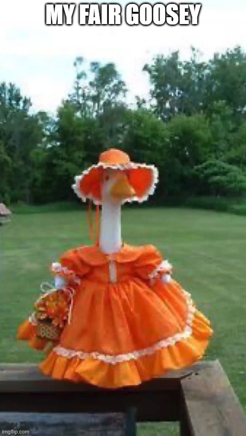 Dressed Up Goose | MY FAIR GOOSEY | image tagged in ducks | made w/ Imgflip meme maker