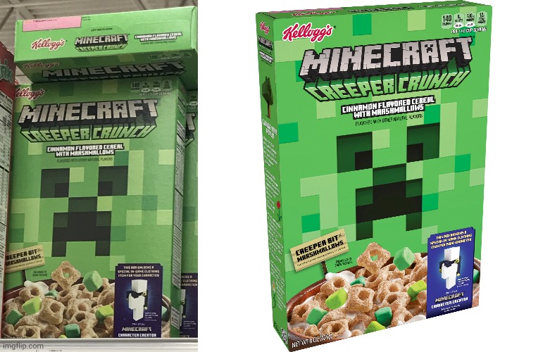 image tagged in minecraft cereal | made w/ Imgflip meme maker