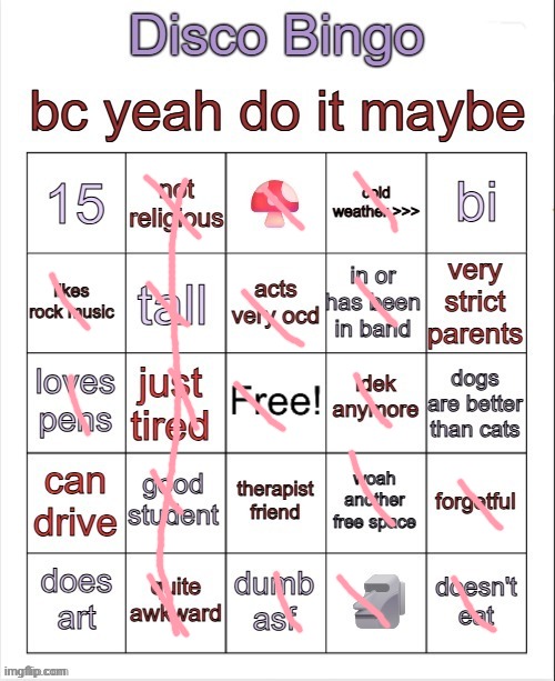 Bingo!! | image tagged in disco bingo but slightly less terrible | made w/ Imgflip meme maker