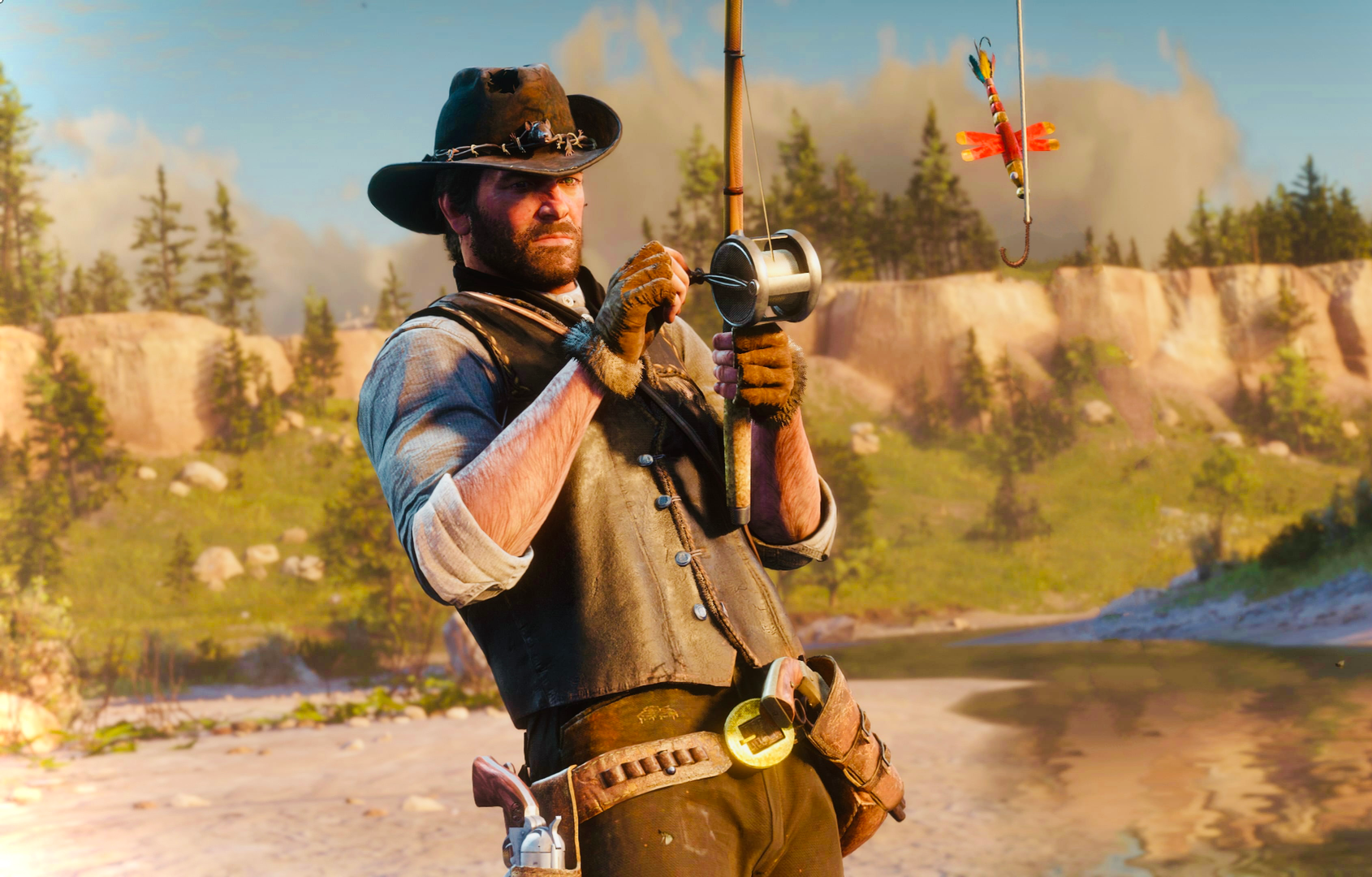 Arthur Morgan Fishing Blank Meme Template