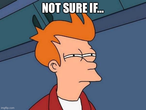 Not sure if- fry | NOT SURE IF… | image tagged in not sure if- fry | made w/ Imgflip meme maker
