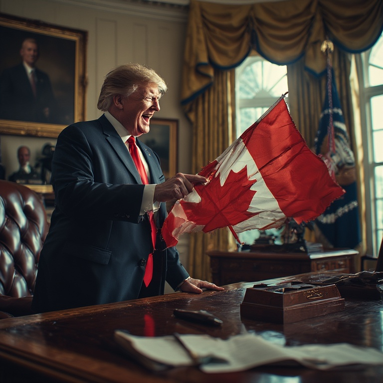 trump ruined canada surrenders Blank Meme Template