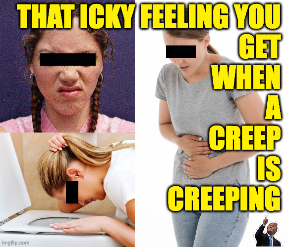 THAT ICKY FEELING YOU 
GET 
WHEN 
A 
CREEP 
IS 
CREEPING | made w/ Imgflip meme maker