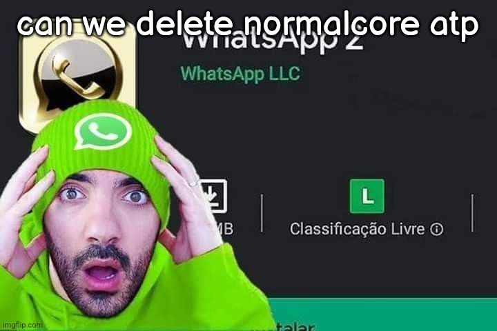 WhatsApp 2 | can we delete normalcore atp | image tagged in whatsapp 2 | made w/ Imgflip meme maker