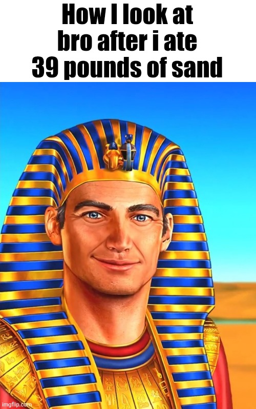 White Egyptian | How I look at bro after i ate 39 pounds of sand | image tagged in white egyptian | made w/ Imgflip meme maker