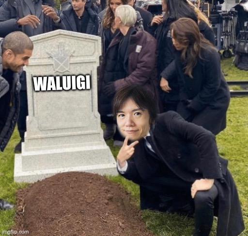 Grant Gustin over grave | WALUIGI | image tagged in grant gustin over grave | made w/ Imgflip meme maker