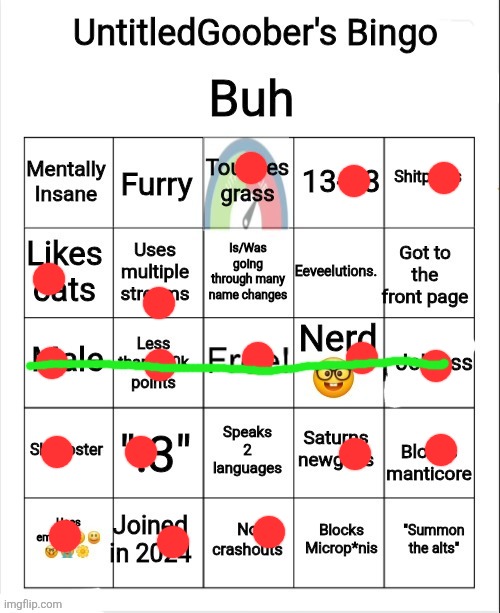 UntitledGoober's Bingo | image tagged in untitledgoober's bingo | made w/ Imgflip meme maker